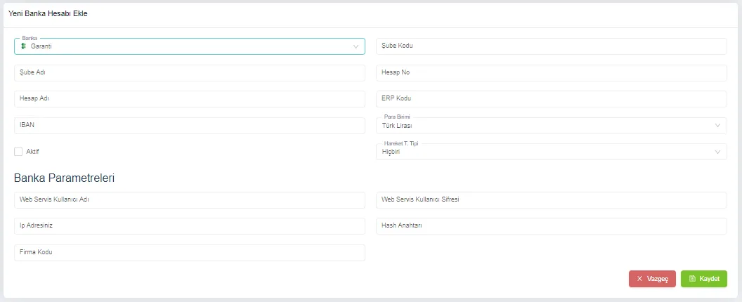Add bank account screen